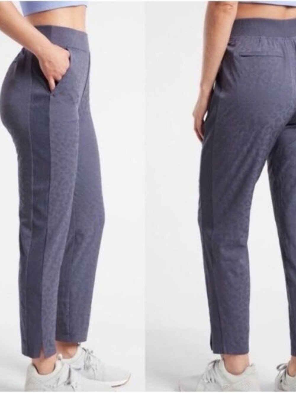 Athleta textured Slate Blue Ankle Pants